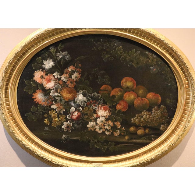 Felice boselli (piacenza, 1650 – parma, 1732) still life of flowers and fruit oil on oval canvas 73 x 96 cm. in a...