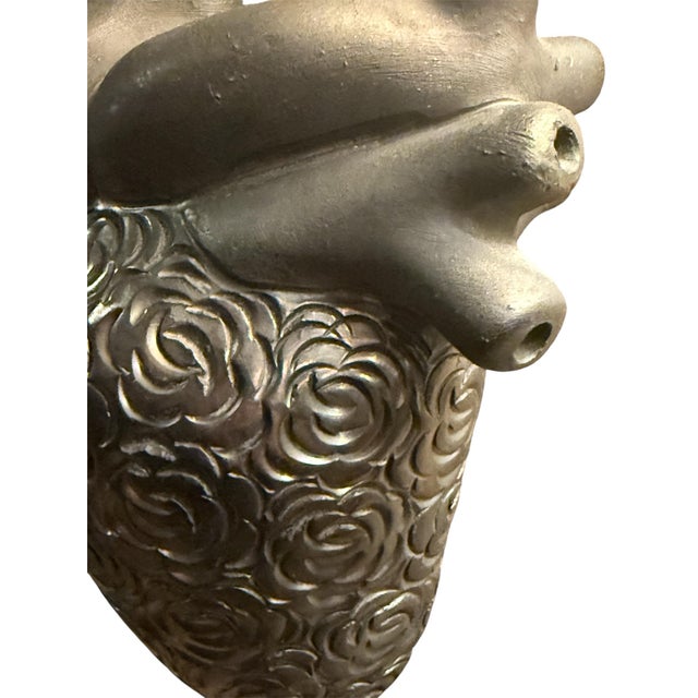 Mexican Black Clay Heart For Sale - Image 4 of 4