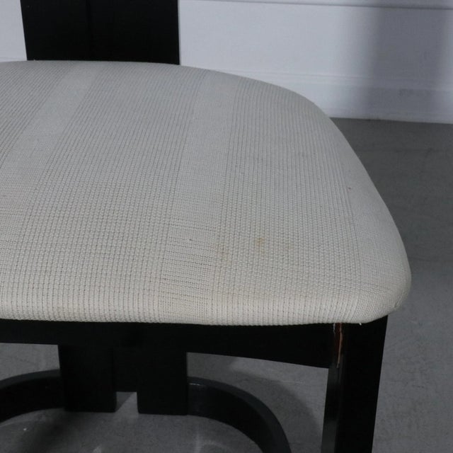 Textile 80s Post Modern Sculptural High Back Barrel Side Chairs - Set of 4 For Sale - Image 7 of 8