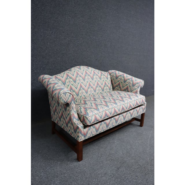 Traditional Southwood Flame Stitch Upholstered Settee For Sale - Image 3 of 12