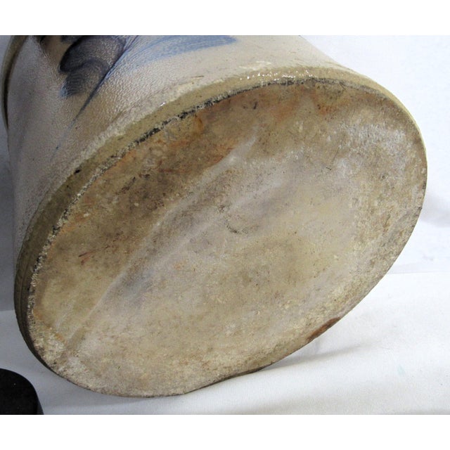 Vintage Well Weathered 2 Gallon Pickle Crock + Lid J. Fisher & Co Lyons, Ny For Sale - Image 13 of 16