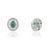 Metal Vintage 2.51ct Emerald & Channel Set Diamond Oval 14k Gold Stud Earrings- 2 Pieces For Sale - Image 7 of 16