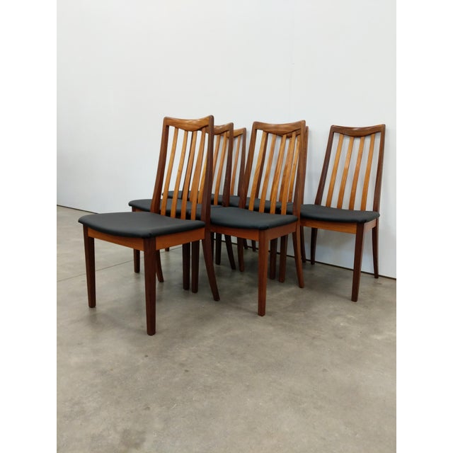 Brown Set of 6 Vintage Mid Century Modern Teak Dining Chairs by G Plan For Sale - Image 8 of 10