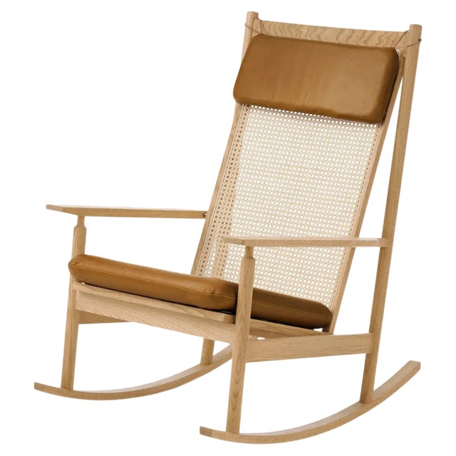 Swing Rocking Chair in Nevada Oak and Cognac by Warm Nordic For Sale