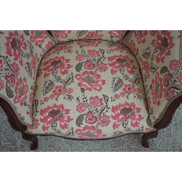 Pair French Louis XV Newly Upholstered Bergere Armchairs For Sale - Image 11 of 18