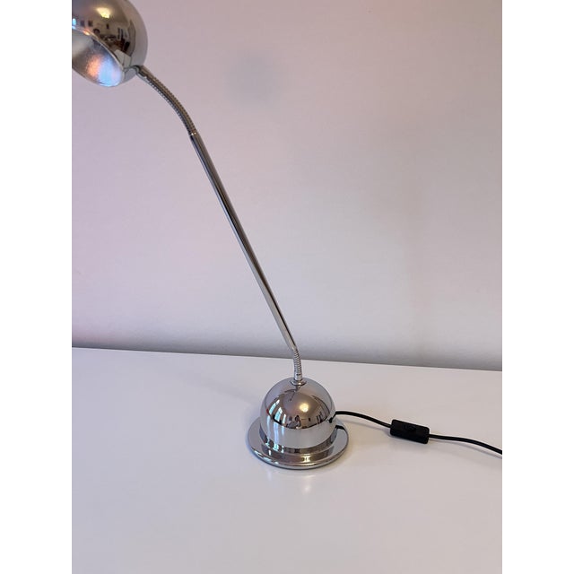Silver Space Age Chrome Table Lamp, 1970s For Sale - Image 8 of 9