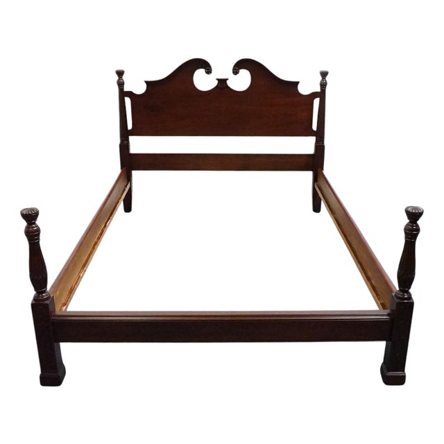 Georgetown Galleries Solid Mahogany Traditional Style Full Size Pediment Bed For Sale