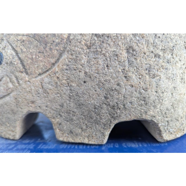 Modern Mid Century Heavy Granite Elephant. It has a chunky design to fit it's weight.