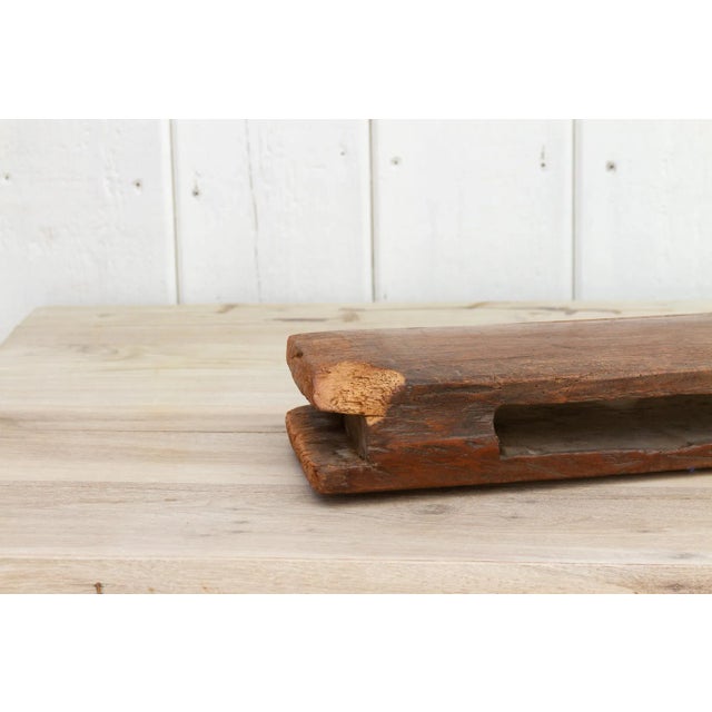 Brown Antique Thailand Loom Paddle Post For Sale - Image 8 of 10