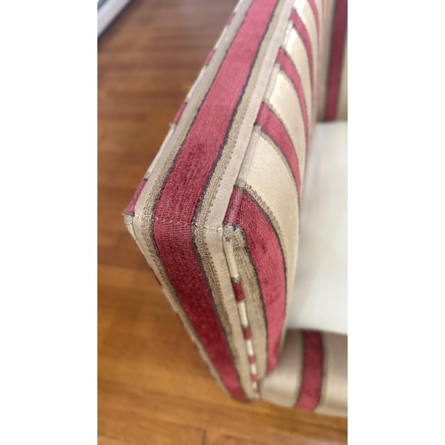 Century Furniture Classic Tailored Loveseat in Custom Striped Upholstery, Made in Usa For Sale - Image 11 of 15