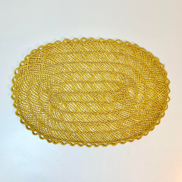 Mid-Century Boho Chic Costal Arts & Crafts Straw Placemats - Set of 10 For Sale - Image 12 of 12