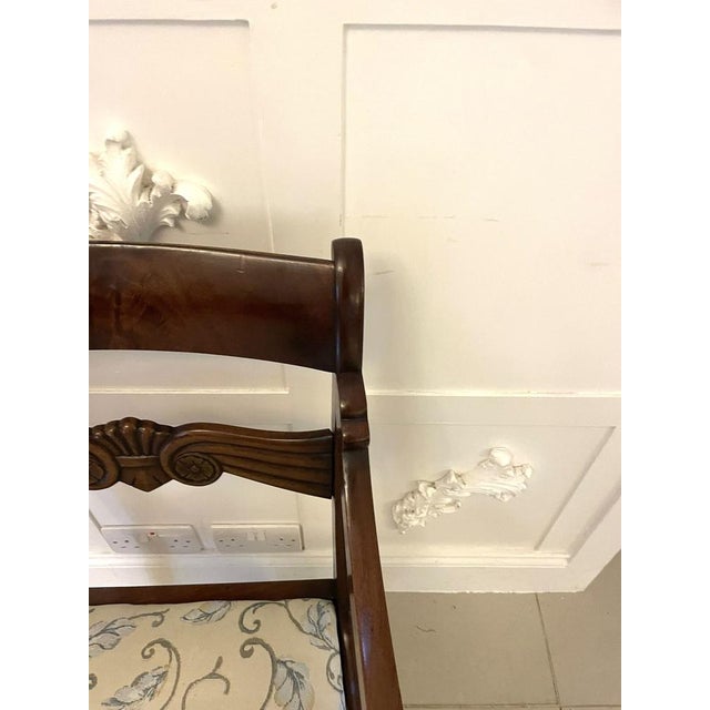 Set of Regency Figured Mahogany Desk Carver Chairs, 1830s For Sale - Image 11 of 13