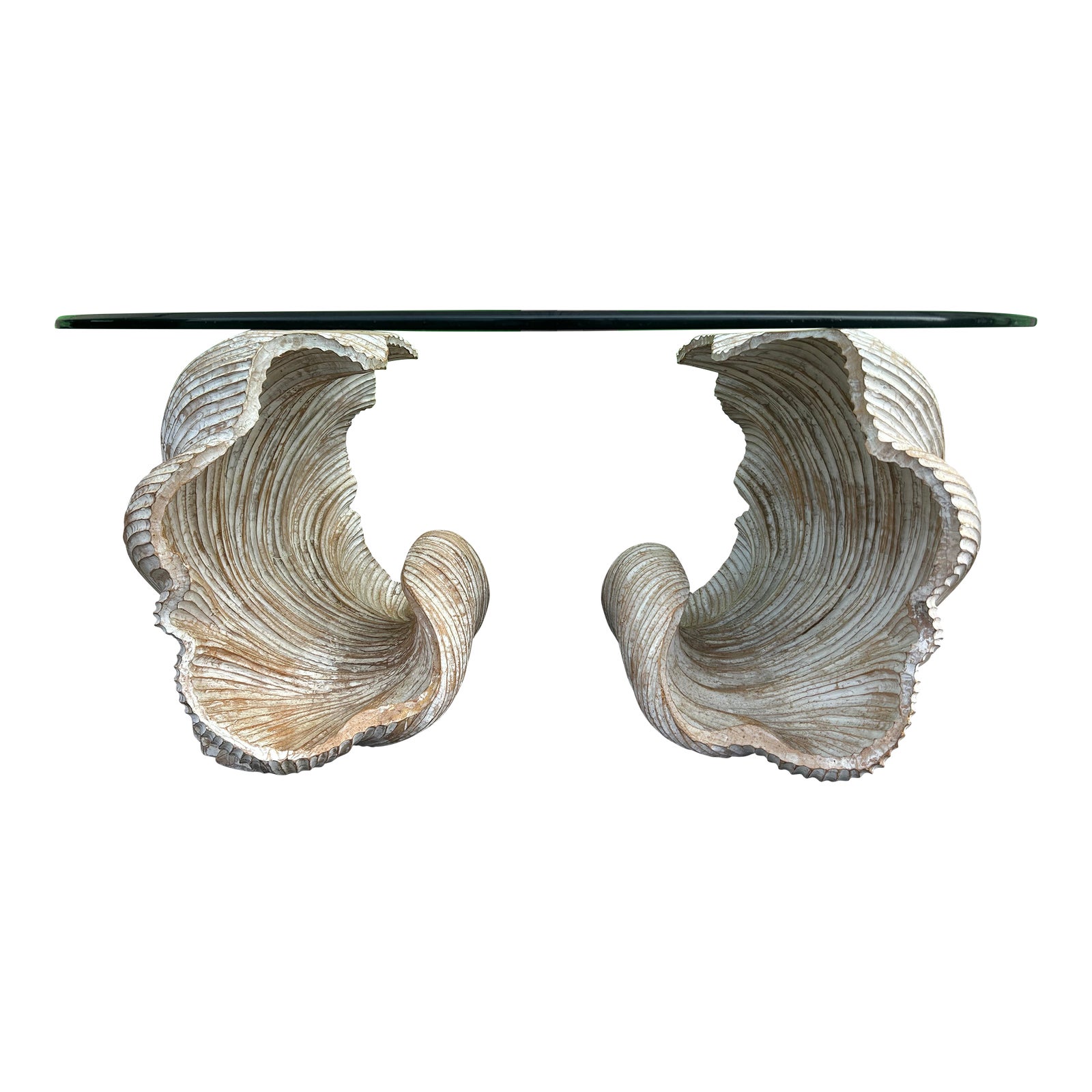その他 1970s Italian-Design Heritage Shell 1970s Italian Carved Wood Shell Coffee Table | Chairish