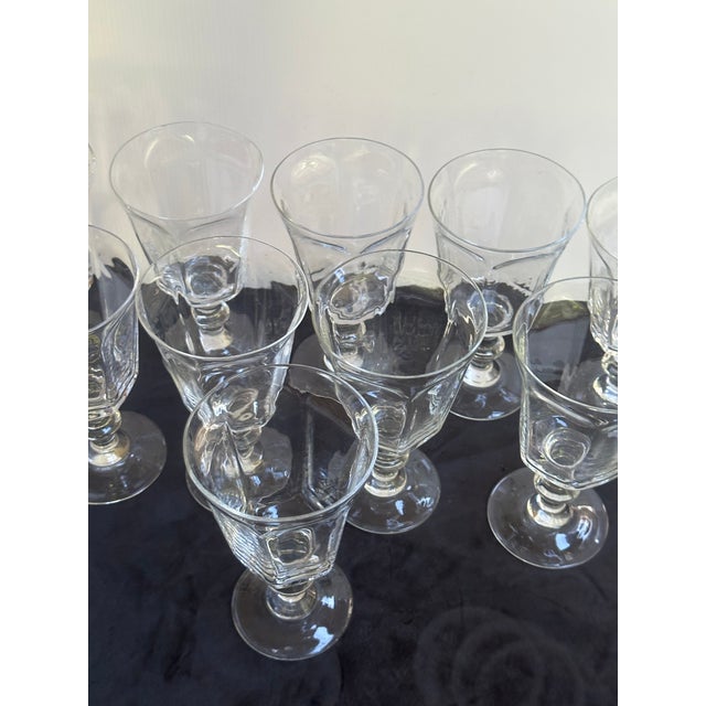 Vintage 1960s Lenox "Antique Clear" Pattern Crystal Water Goblet 6.75" Tall Baluster Set of Ten(10) For Sale - Image 16 of 16