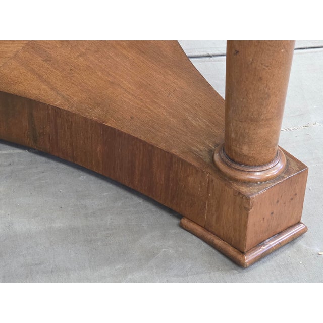 Antique 1930s French Empire or Art Deco Cherry Guéridon Table With Black Marble For Sale - Image 12 of 13