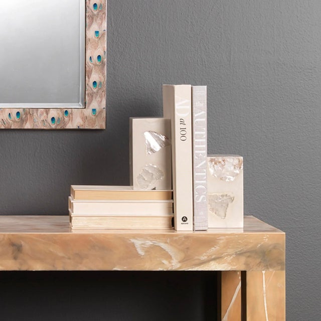 Slab Bookends in Cream Mica Set of 2 Chairish