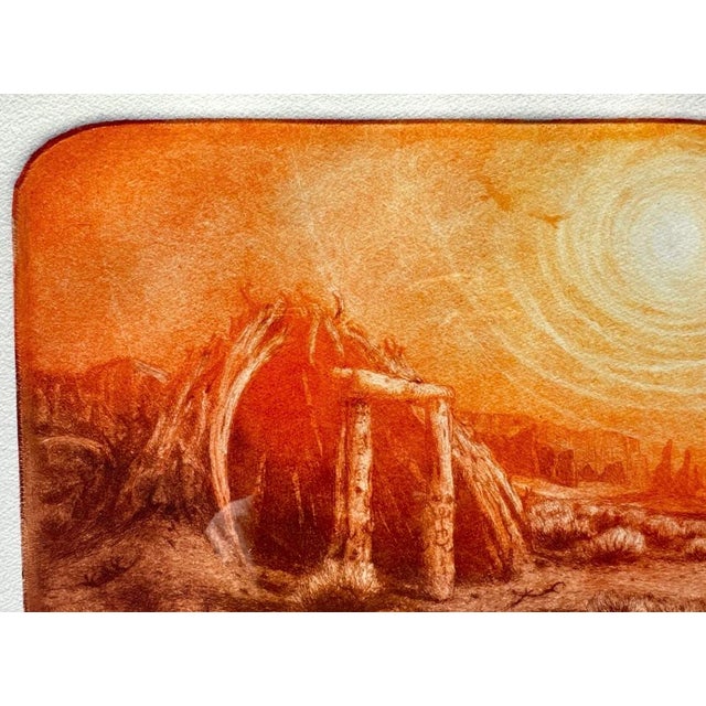 "Navajo Spirit House" Etching Roy Purcell Artist’s Proof Framed Native American For Sale - Image 4 of 18