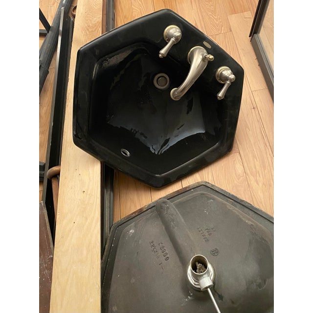 1980s Black Kohler Hexagon Sinks With Faucet Set Chairish