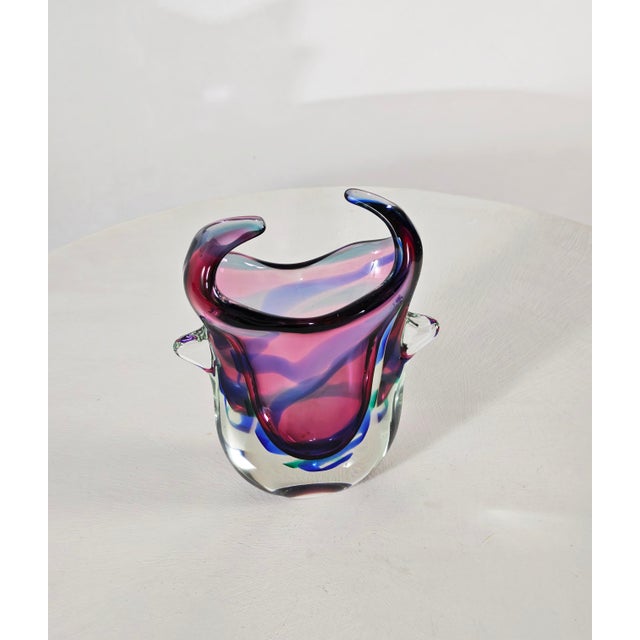 Mid-Century Modern Multicolored Sommerso Glass Vase in the style of Salviati, Italy, 1970s For Sale - Image 13 of 18