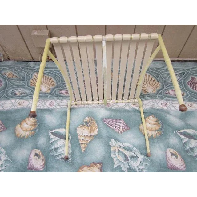 Vintage Faux Bamboo Cast Aluminum Outdoor Glasstop Dining Table & 4 Chairs For Sale - Image 12 of 12