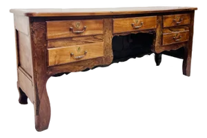 French 18th Century Antique Walnut Desk / Console Table