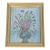 Vintage Naive Abstract Floral Bouquet in Blue Vase For Sale