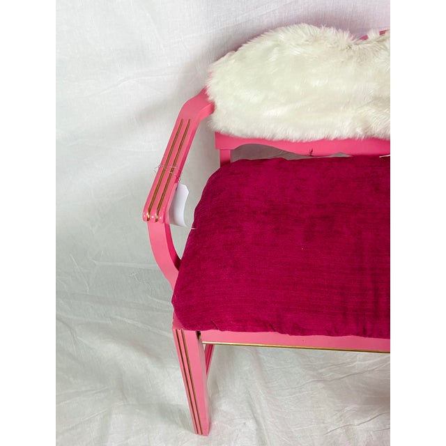 Hot Pink White Faux Fur Gold Chair Chairish