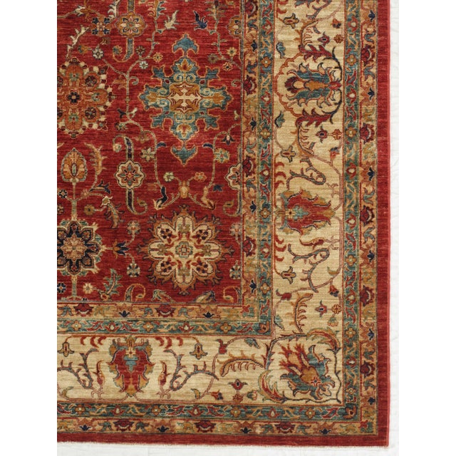 Vintage Hand-Knotted Lahore Rug 8'2" X 9'9" For Sale - Image 4 of 7