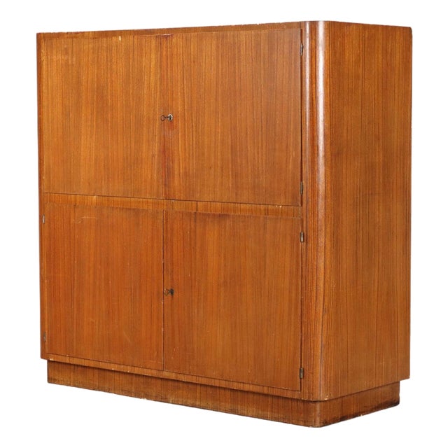 Vintage Sideboard in Exotic Wood Veneer, 1950s For Sale
