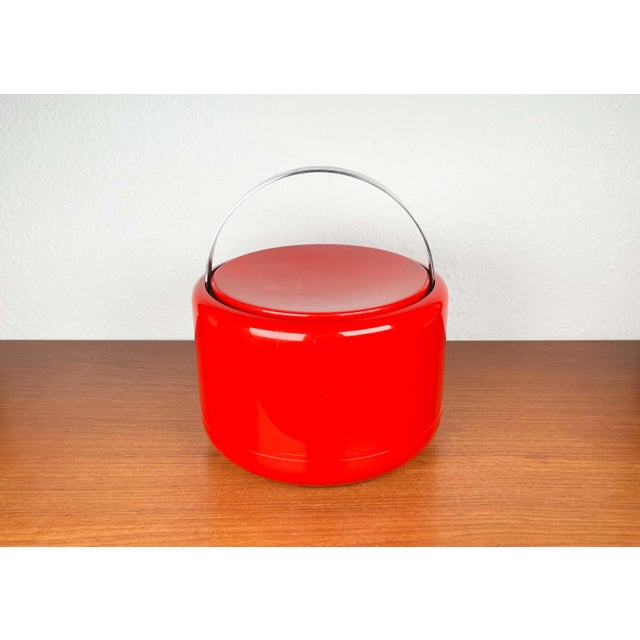 Mid-Century Modern Danish Space Age Red Ice Cooler Bucket by Erik Magnussen for Stelton, 1970s For Sale - Image 16 of 18