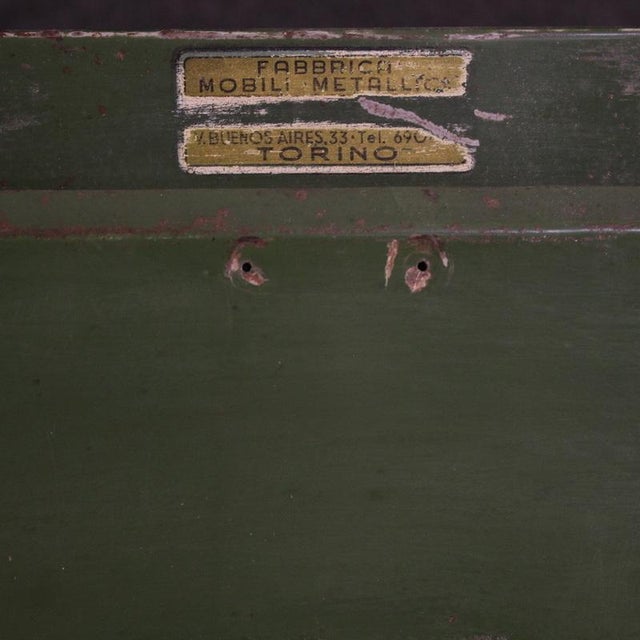 Italian Green Lacquered Metal Cabinet, 1970 For Sale - Image 10 of 13