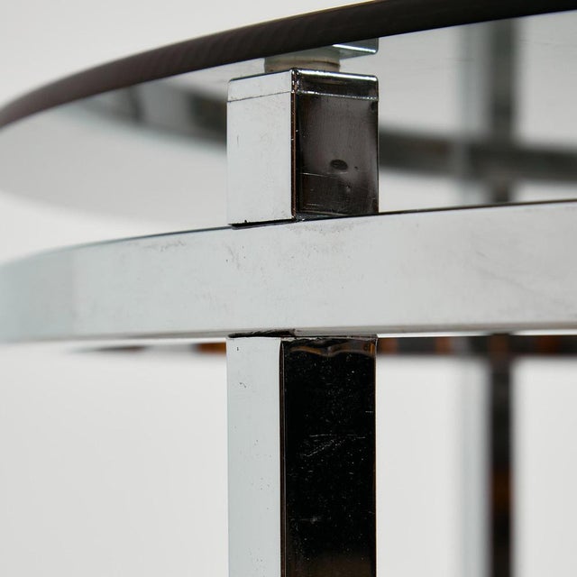 Brown Chrome and Glass Coffee Table For Sale - Image 8 of 17