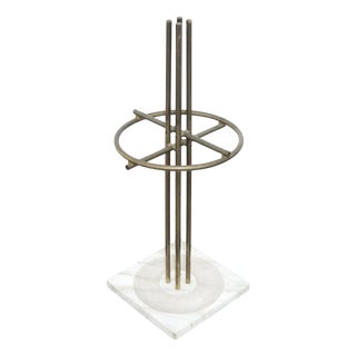 Umbrella Stand in Marble & Brass by Renato Zevi, 1970s For Sale