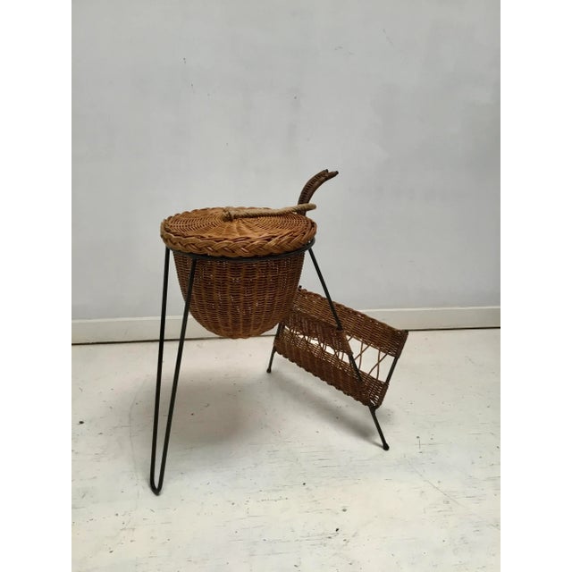 Mid-Century Rattan Magazine Rack For Sale - Image 9 of 11
