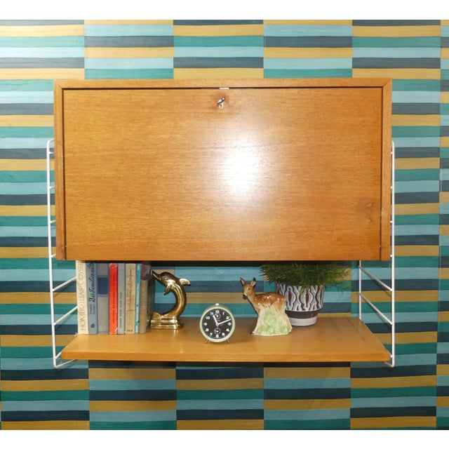 String Shelving Unit with Cabinet and White Ladders by Nisse Strinning, Sweden, 1950s For Sale - Image 12 of 18
