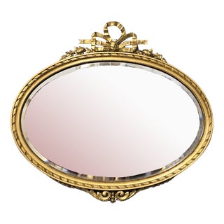English Adams Oval Gilt Mirror For Sale