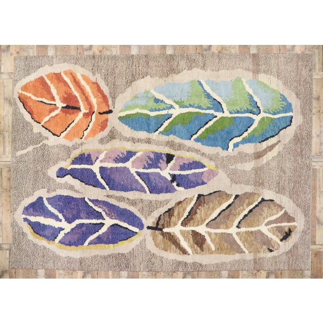 Taupe Swedish Inspired Moroccan Style Rug, 10'04 X 14'04 For Sale - Image 8 of 9