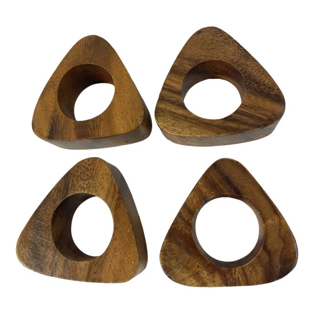 Danish Modern Teak Napkin Rings- Set of 4 For Sale