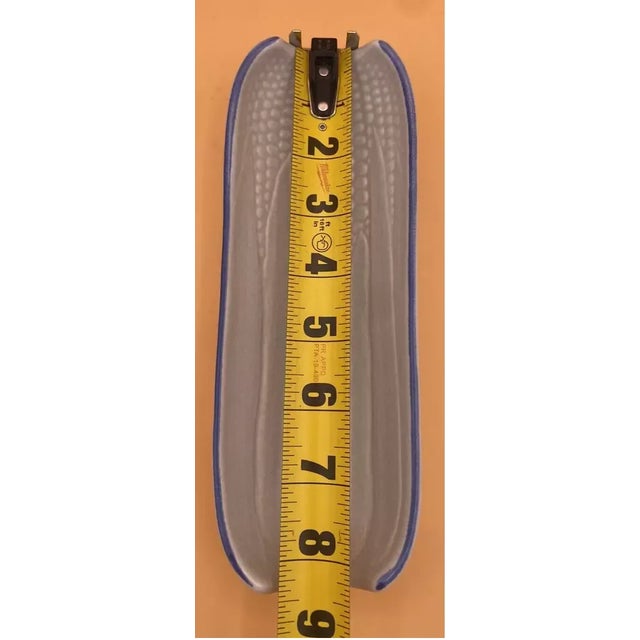 Vintage Pfaltzgraff Yorktowne Blue Corn on the Cob Holder Dish Trays- Set of 8 For Sale In Dallas - Image 6 of 6