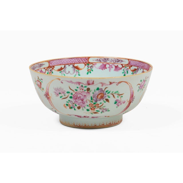 Antique Chinese Export Qianlong period Famille Rose small bowl decorated in the traditional pinks, rose and purple...