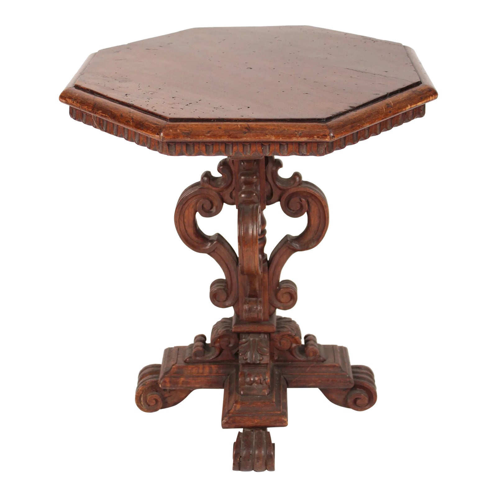 Baroque Style Walnut Occasional Table | Chairish