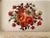Metal Vintage Victorian Floral Red Roses & Ivory Toleware Tray or Coaster For Sale - Image 7 of 12