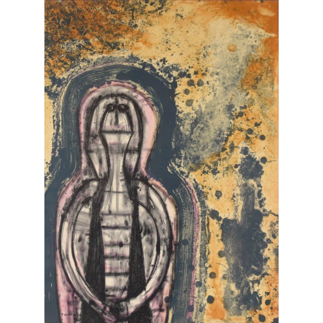 "Personaje en un Cueva" (Personage in a Cave) Surrealist Lithograph by Rufino Tamayo (b. 1899 d. 1991.) Abstract...