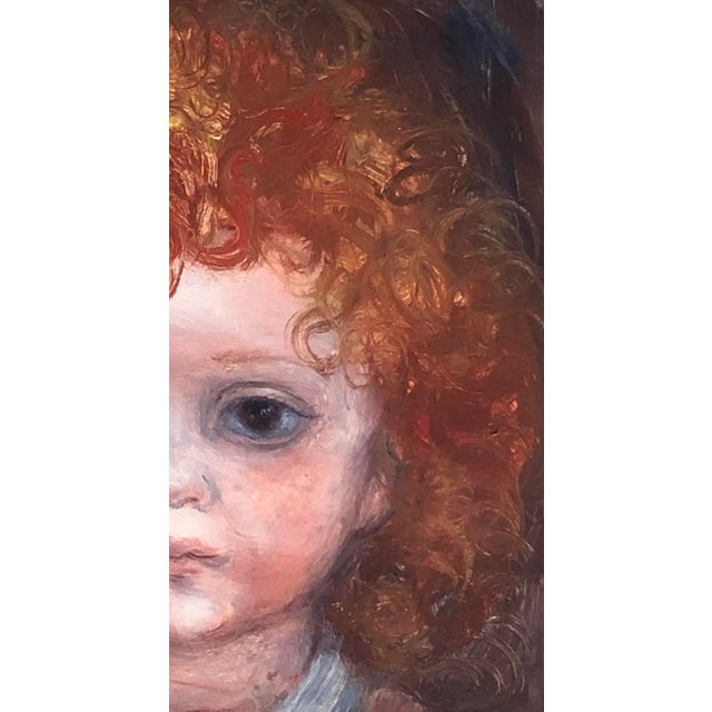 Lucien Moretti, Fillette aux boucles rousse, Oil on Canvas, Framed For Sale - Image 4 of 10