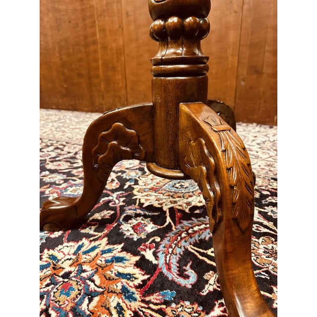 Brown English Coat Rack in Mahagony with Brass Hooks For Sale - Image 8 of 9