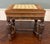 Jacobean Antique English Jacobean Upholstered Bench Stool Carved Oak C. 1930s For Sale - Image 3 of 16