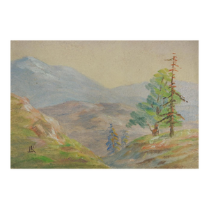 Early 20th Century Small Mountain Landscape Painting