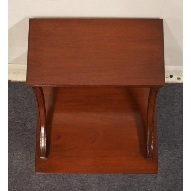 High End Solid Mahogany Traditional Style 20" Tiered End Table / Nightstand For Sale - Image 4 of 10