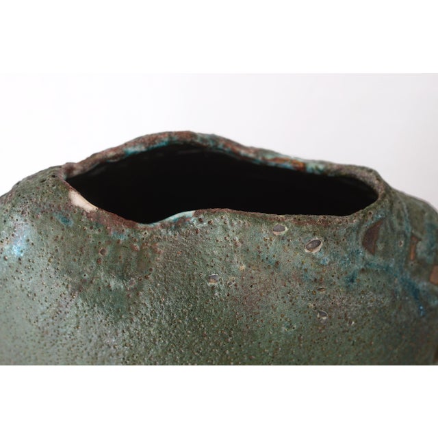 Ceramic Monumental Vintage Tony Evans Raku Vase For Sale - Image 7 of 12
