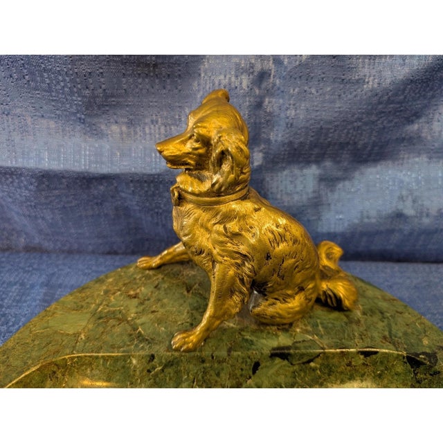 Early 20th Century Bronze Dog calling Card Holder For Sale - Image 4 of 6